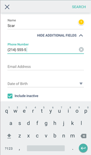Search example screenshot