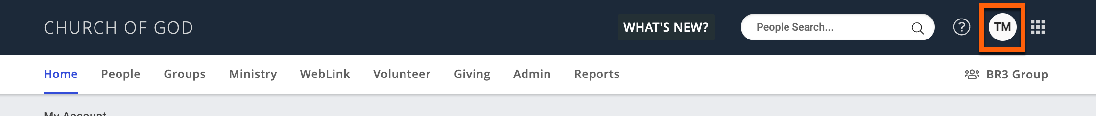 User Initials Screenshot